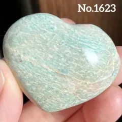 【No.1623】アマゾナイト　ハート　タンブル　握り石　天然石　パワーストーン