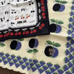 未使用　アナスイ　ハンカチ2枚セット　さくらんぼ　チェリー　リンゴ　アナスイ