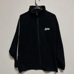 PUMA プーマ ベロア調 トラックジャケット ジャージ ブラック ライン入り