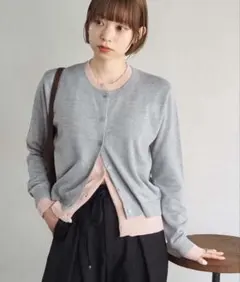 tiptop 配色レイヤードクルーネックカーディガン