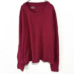 【セール】ジェイクルー ロングTシャツ クルーネック 長袖 L 赤 海外古着