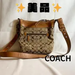 【美品】 Coach シグネチャー　ショルダーバッグ　ベージュ ライトブラウン