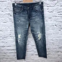 ユニクロ　スリムボーイフレンドフィットアンクルジーンズ　サイズ25ブルー　708