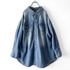 美品 シップス ラングラー 別注ウエスタンビッグデニムシャツ オーバーサイズ