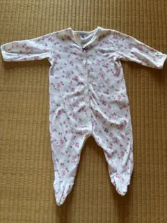 PETIT BATEAU 花柄ロンパース 6m 足つき
