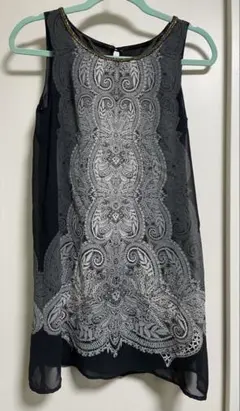 ROYAL PARTY ビーズ ワンピース ドレス ペイズリー シースルー