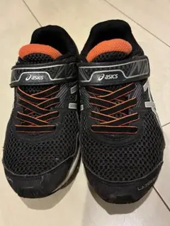 19cm asics スニーカー レーザービーム 黒/オレンジ