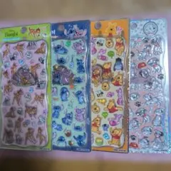 新作プチドロップステッカー バンビ スティッチ プーさん 101匹わんちゃん