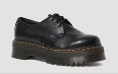 厚底ブラックレザーシューズ　ドクターマーチン　3ホール