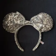 ミッキー耳カチューシャ スパンコール シルバー