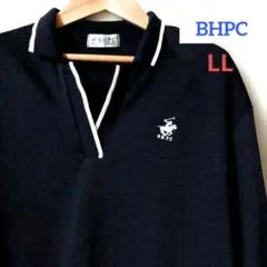 美品BEVERLY HILLS POLO CLUB ポロシャツ 濃紺　男女兼用のサムネイル