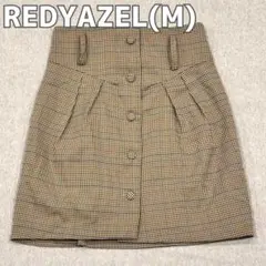 REDYAZEL(M)スカート/ベージュ/ポリエステル/チェック柄/ボタン
