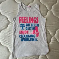 150 ノースリーブ タンクトップ 150 キッズ 春夏 ホワイト ピンク