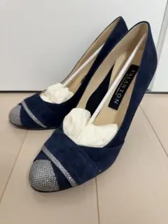 TALANTON by Diana パンプス ネイビー シルバー　ラメ　スエードのサムネイル