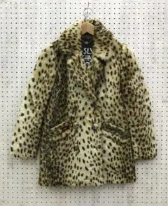 Y2K NANA vibes古着 SLY 豹柄くるみボタンフェイクファーコートのサムネイル