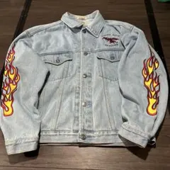 MOST WANTED デニムジャケット フレイム柄刺繍
