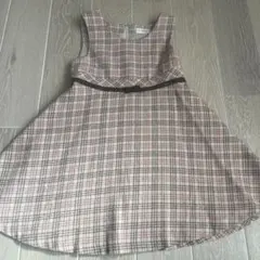 チェック柄Aラインワンピース（100cm~）