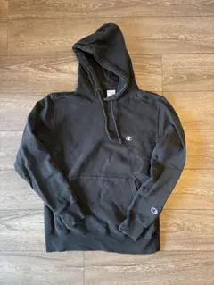 Champion ブラック フード付きパーカー L