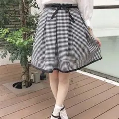 evelyn ギンガムチェック 膝丈スカート