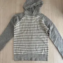 グレー ボーダー ニットパーカーのサムネイル