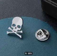 スカル ドクロ ピンバッジ シルバーのサムネイル