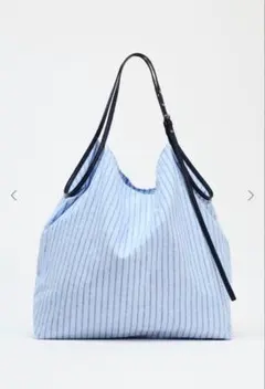 zara 水色ストライプトートバッグ