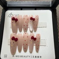可愛い猫デザインネイルチップセット XS