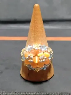 ハンドメイド ビーズリング ビーズの指輪 57 【サイズオーダー可能】