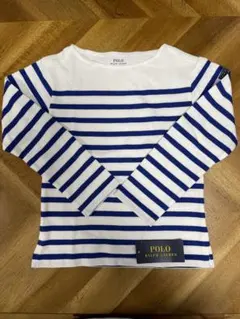 激レア♡ラルフローレン　ワンポイント刺繍ボーダーロングTシャツカットソー　白×紺 激レア♡ラルフローレン ワンポイント刺繍ボーダーロングTシャツ