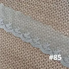 淡い青の花模様チュールレースリボン 5m