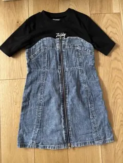 ZIDDY ジディ ドッキングワンピース デニム 130 2WAY ダブルジップ
