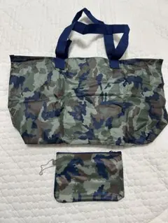 BEAMS カモ柄　トートバッグ　ポーチ　付録