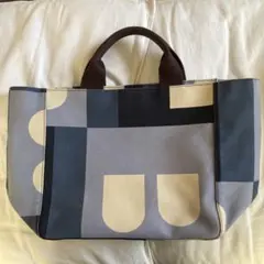 バリー　BALLY 幾何学模様トートバッグブルー系