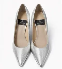 LANVINポインテッドトゥパンプス23.5cm シルバー結婚式 入学式 卒業式