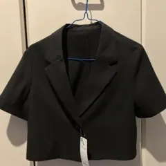 新品未使用 GU ブラック クロップドジャケット S