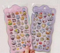 2枚セット　可愛いちいかわ　ボンボンドロップシール　ぷっくりシール　シール交換
