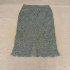GU ジーユー タイトスカート スリット入り パステルグリーン