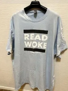US古着GILDAN TシャツXL サイズ水色 READ WOKE used