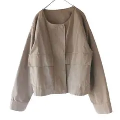 リシェグラマー ベージュ コットン混紡ジャケット M 薄手 ライトアウター 春