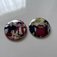 ハイキュー缶バッジビスケット　月島、木兎、黒尾、夜久、西谷