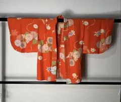 着物　ベビー服　正絹　花柄　アンティーク　花柄 w k1