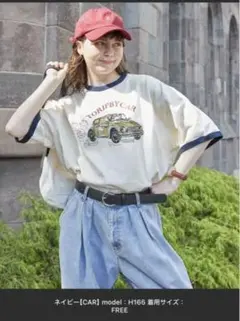 ヴィンテージライク アソートプリント リンガー半袖Tシャツのサムネイル