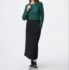 GU ヘビーウェイトスウェットナロースカート Mサイズ　ロング　黒　ブラック