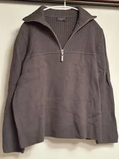 【送料込】GIVENCHY ヴィンテージ　グレー ジップアップ ニット