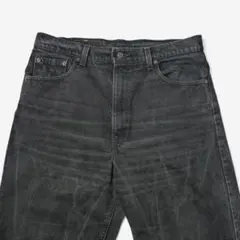 USA製ビンテージ550リーバイス サルファ ブラック デニムパンツ 鬼ヒゲ墨黒