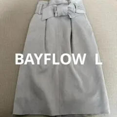 リボン付きライトグレータイトスカート　BAYFLOW