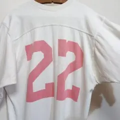50s 60s ビンテージ ゾロ目 染み込みプリント フットボール Tシャツ L