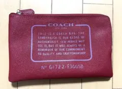 COACH レッド ジップポーチ