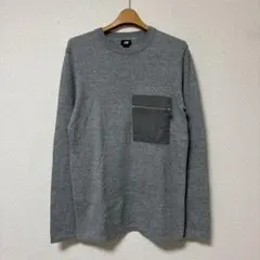 H&M メンズ秋ニット胸ポケット付きトップス肌触り良美品‼️
