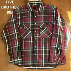 た*)様 90s FIVE BROTHER ファイブブラザー ヘビーネルシャツ